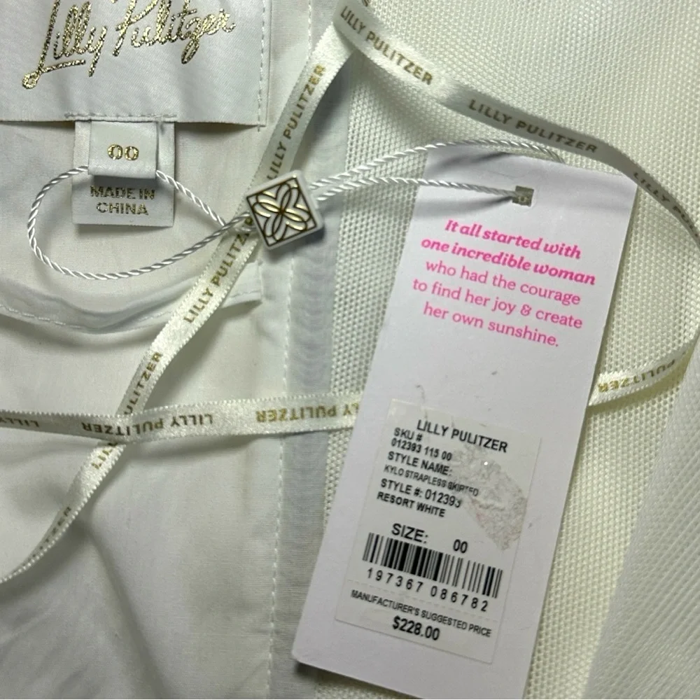 Lilly Pulitzer Kylo Strapless Skirted Romper-Women’s 00 -White-NWT - Picture 8 of 8